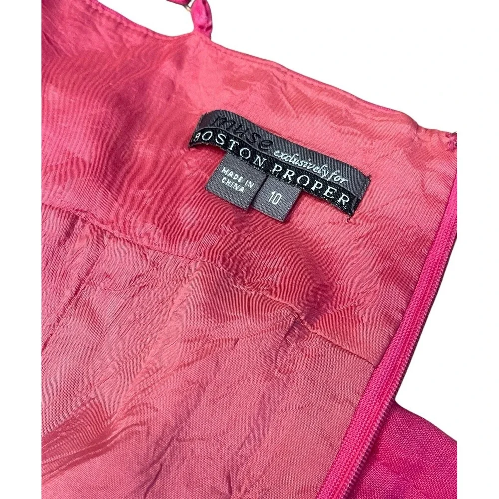 Muse Boston‎ Proper Linen Pink Spaghetti Strap Mini Dress Size 10 Ruffle Cruise